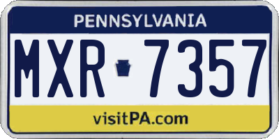 PA license plate MXR7357
