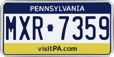 PA license plate MXR7359