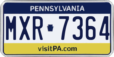 PA license plate MXR7364