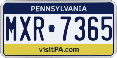 PA license plate MXR7365