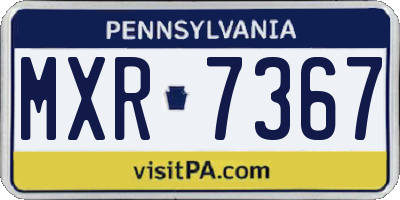 PA license plate MXR7367