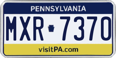 PA license plate MXR7370