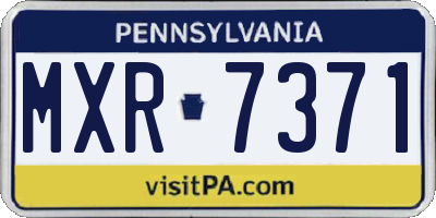 PA license plate MXR7371