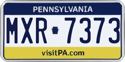 PA license plate MXR7373