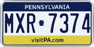 PA license plate MXR7374