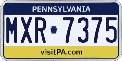 PA license plate MXR7375