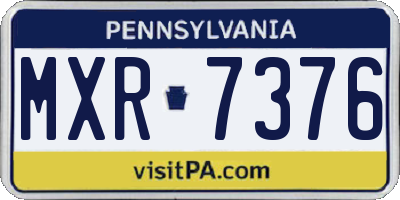 PA license plate MXR7376
