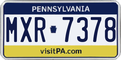 PA license plate MXR7378