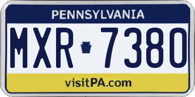 PA license plate MXR7380