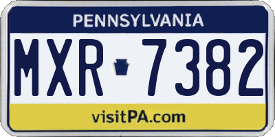 PA license plate MXR7382