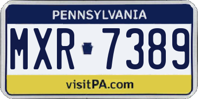 PA license plate MXR7389