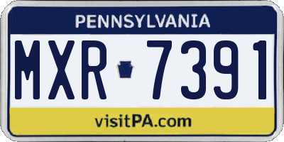 PA license plate MXR7391