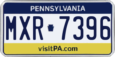 PA license plate MXR7396