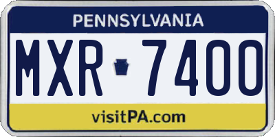 PA license plate MXR7400