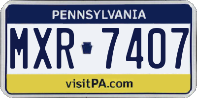 PA license plate MXR7407