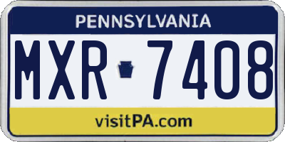 PA license plate MXR7408