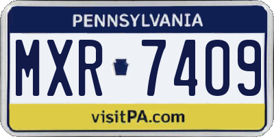 PA license plate MXR7409