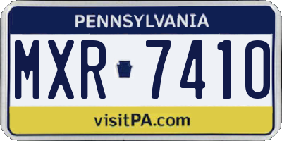 PA license plate MXR7410
