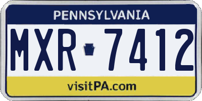 PA license plate MXR7412