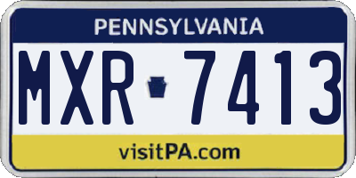 PA license plate MXR7413