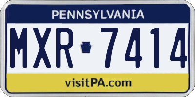 PA license plate MXR7414