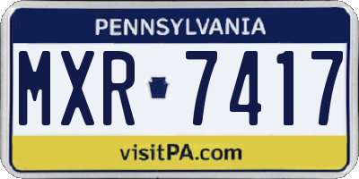 PA license plate MXR7417