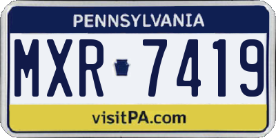 PA license plate MXR7419