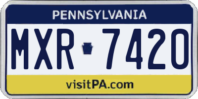 PA license plate MXR7420