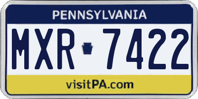 PA license plate MXR7422