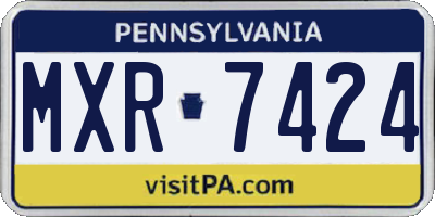 PA license plate MXR7424