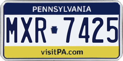 PA license plate MXR7425