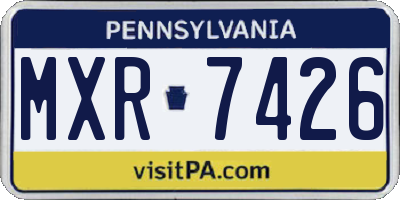 PA license plate MXR7426