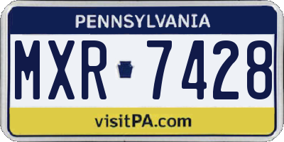 PA license plate MXR7428