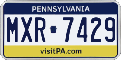 PA license plate MXR7429