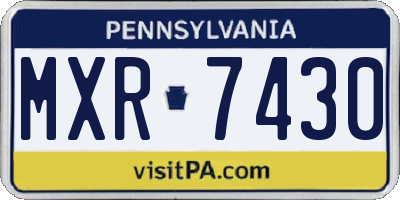 PA license plate MXR7430