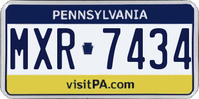 PA license plate MXR7434
