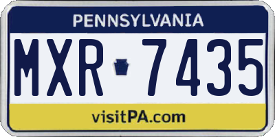 PA license plate MXR7435