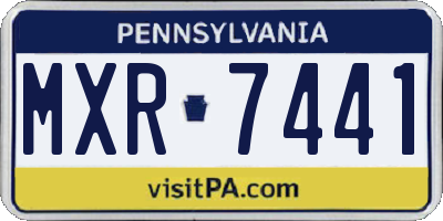 PA license plate MXR7441