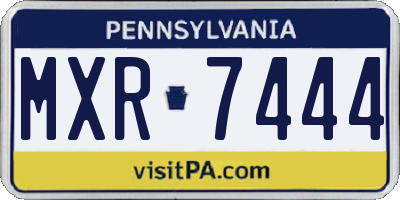 PA license plate MXR7444