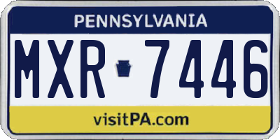 PA license plate MXR7446