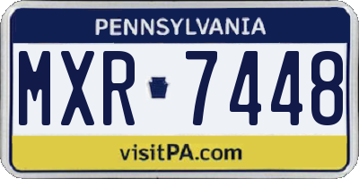 PA license plate MXR7448