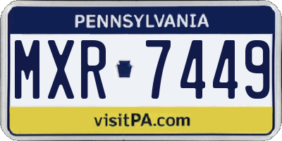 PA license plate MXR7449