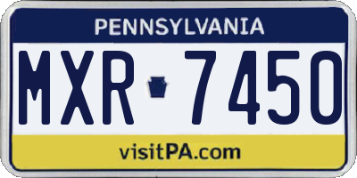 PA license plate MXR7450