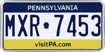 PA license plate MXR7453