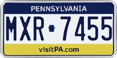 PA license plate MXR7455