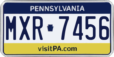 PA license plate MXR7456