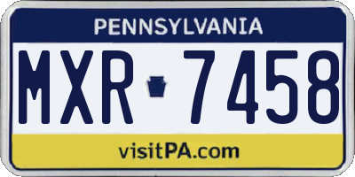 PA license plate MXR7458