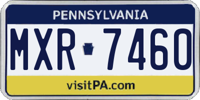PA license plate MXR7460