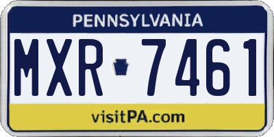 PA license plate MXR7461