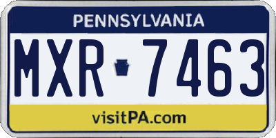 PA license plate MXR7463